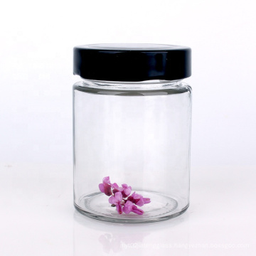 10oz 300ml Short Round Straight Sided Glass Food Storage Packaging Jar Glass Honey Jar with metal lids